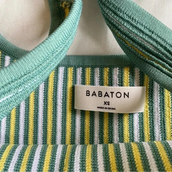 NWT Aritzia Babaton Sculpt Knit Cropped Rib Top Tank Yucca Green - Picture 7 of 9